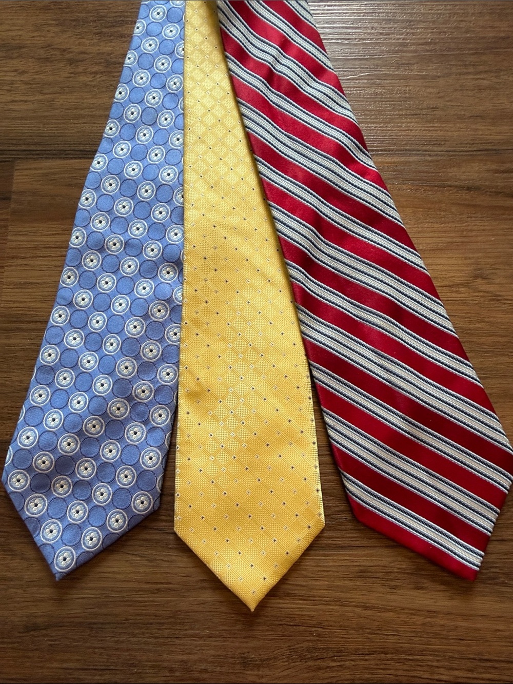 Lot of 3 Classic Men’s Neck Tie - Red, Yellow, Blue by Jones New York
